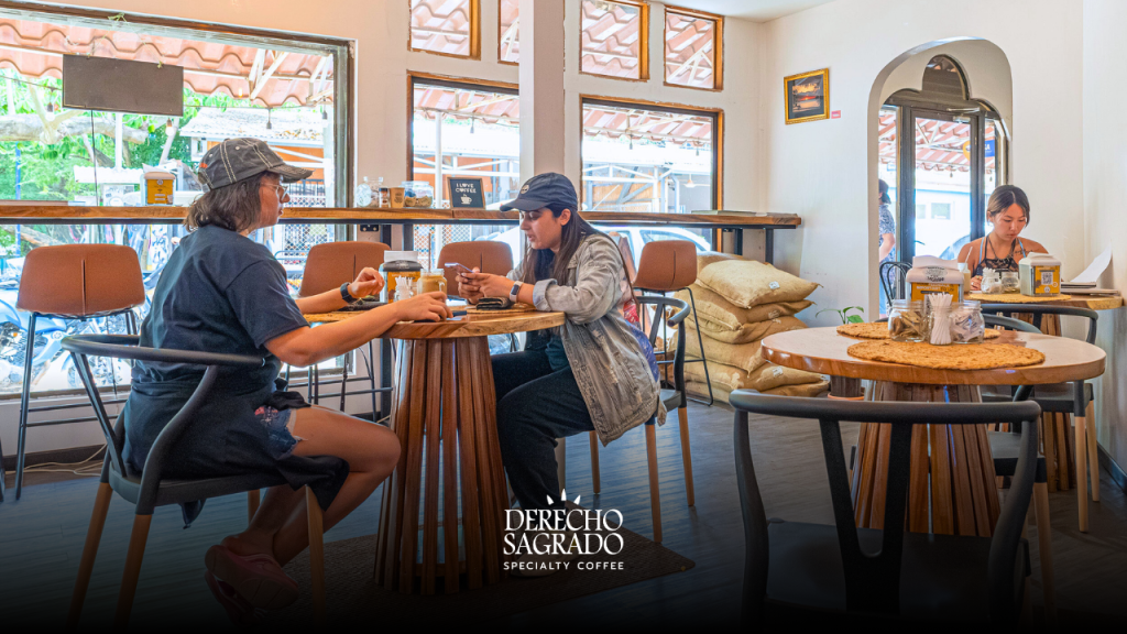 Interior of Derecho Sagrado café in Tamarindo